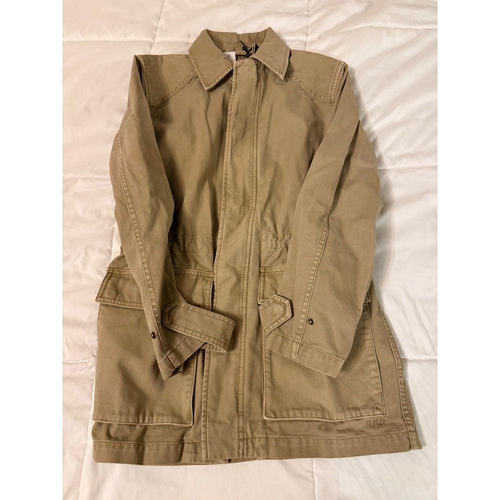 Aritzia TNA Women XS Tan Khaki Cotton Canvas Field Utility Jacket New With Tags